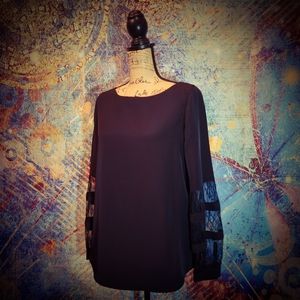 Calvin Klein Lace Balloon Sleeve Top